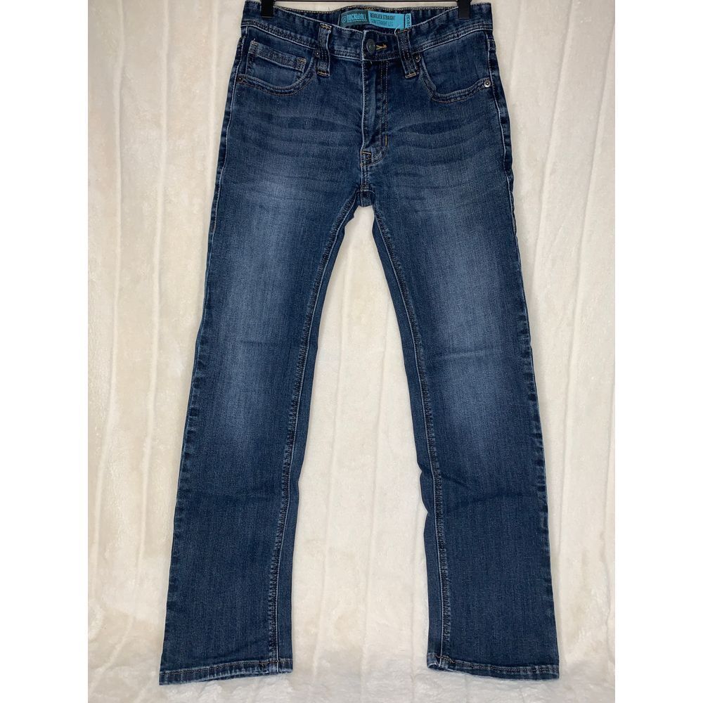 Rock & Roll Denim Jeans Mens 29x32 Blue‎ Revolver Slim Fit Straight Western